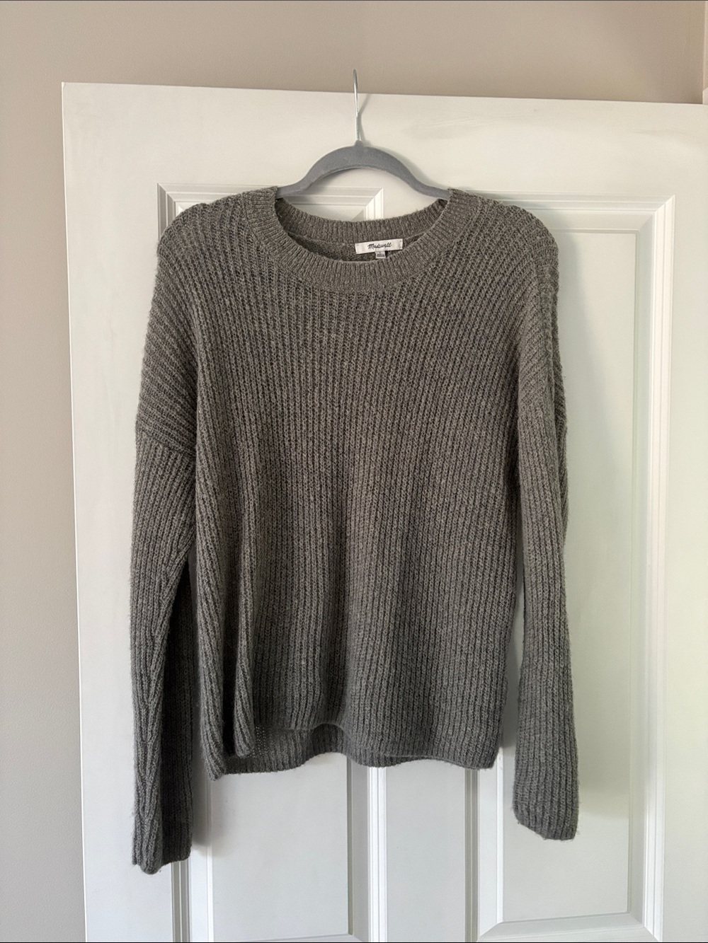 Madewell Ribbed Crewneck Sweater Heather Ash Size Small